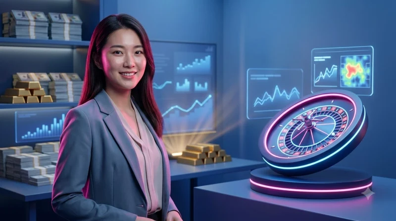 Ảnh minh họa cách chọn mức cược roulette hiệu quả với giao diện holographic cao cấp