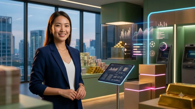Ảnh minh họa tổng kết bài viết với vòng roulette phát sáng giữa ánh spotlight vàng cao cấp