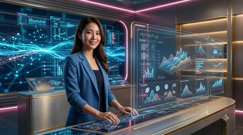 Chi tiết giao diện lịch sử giao dịch trên thiết bị kỹ thuật số với các biểu đồ và dòng thời gian phát sáng