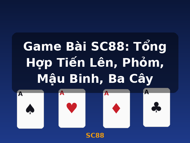 Game Bài SC88: Tổng Hợp Tiến Lên, Phỏm, Mậu Binh, Ba Cây - SC88