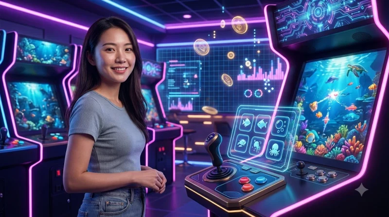 Người chơi đang cân nhắc chọn phòng bắn cá SC88 trước màn hình game thủy cung