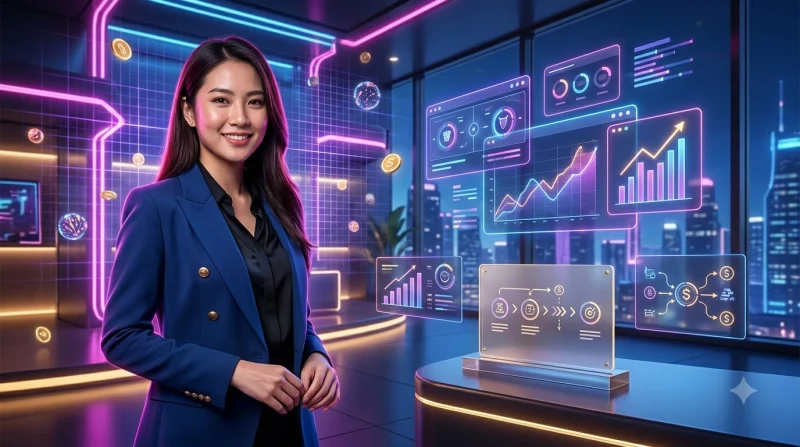 Quy trình 5 bước xây dựng ngân sách cược thể thao được minh họa bằng sơ đồ 3D với các biểu tượng kế hoạch, ngân sách, giới hạn, theo dõi và đánh giá